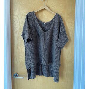 FREE PEOPLE COTTON SEED STITCH HI LOW SWEATER